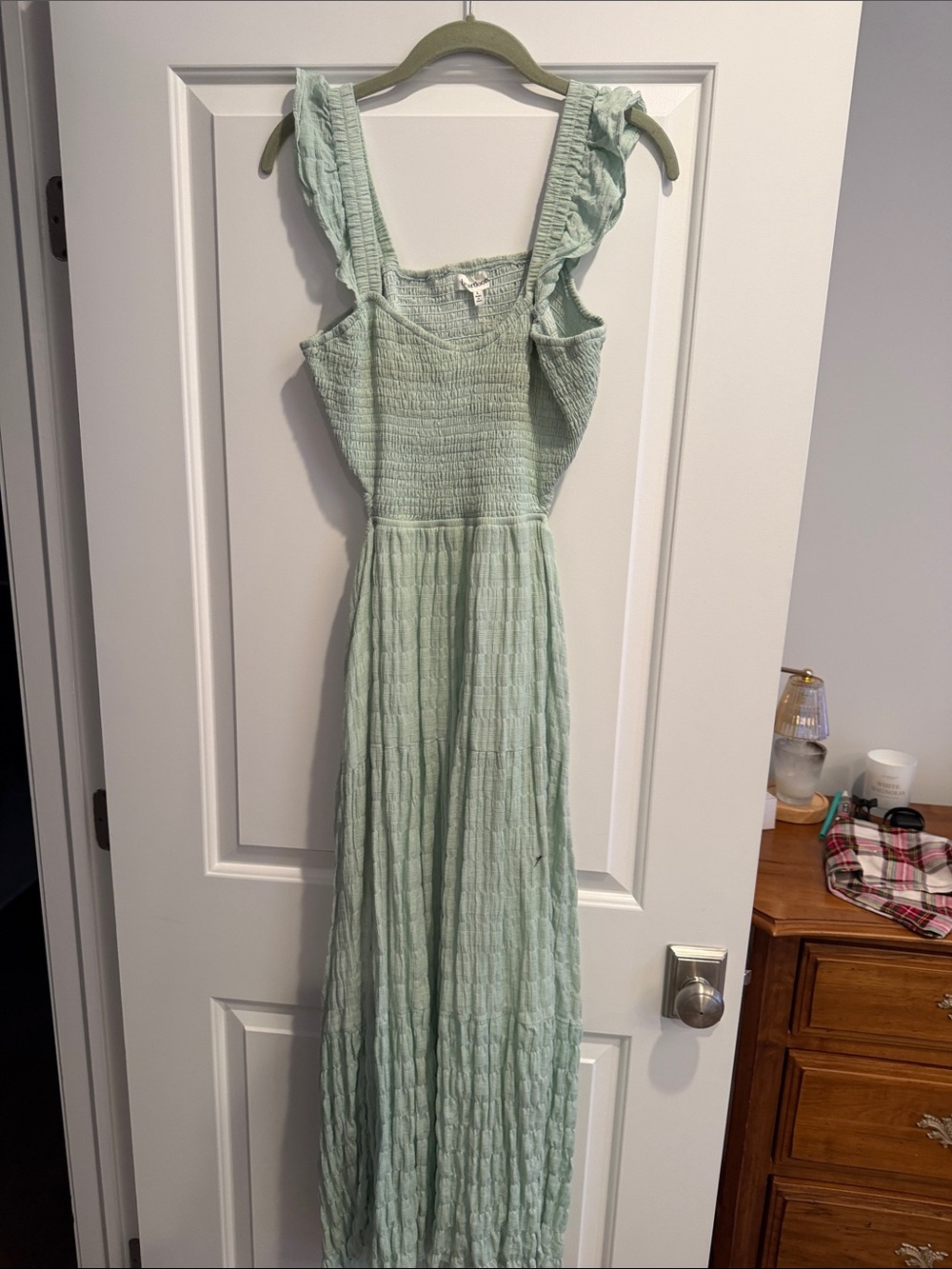 Heartloom Mint Ruffle Strap Maxi Dress